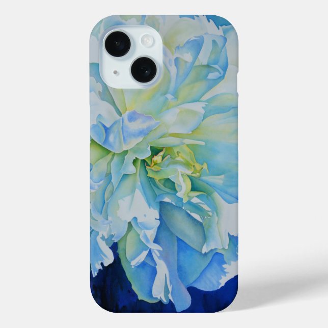Elegant-blaue Blume Case-Mate iPhone Hülle (Rückseite)