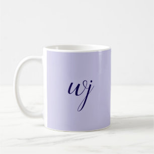 Elegant blaue Buchstaben-Initialen Kaffeetasse