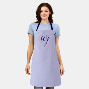 Elegant blaue Buchstaben-Initialen Schürze