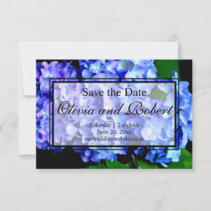 Elegant blaue lila Blumenhydrangeas Save The Date