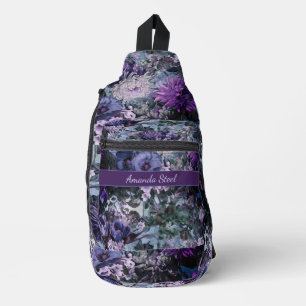 Elegant blaue Pfeffer mit Monogramm bedruckt Crossbody Bag
