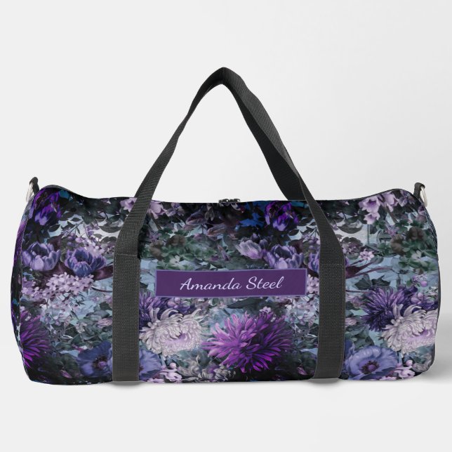 Elegant blaue Pfeffer mit Monogramm bedruckt Duffle Bag (Vorderseite)