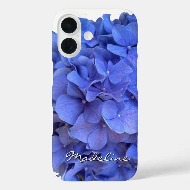 Elegant Blauer Korallenblumen iPhone 16 Hülle (Rückseite)