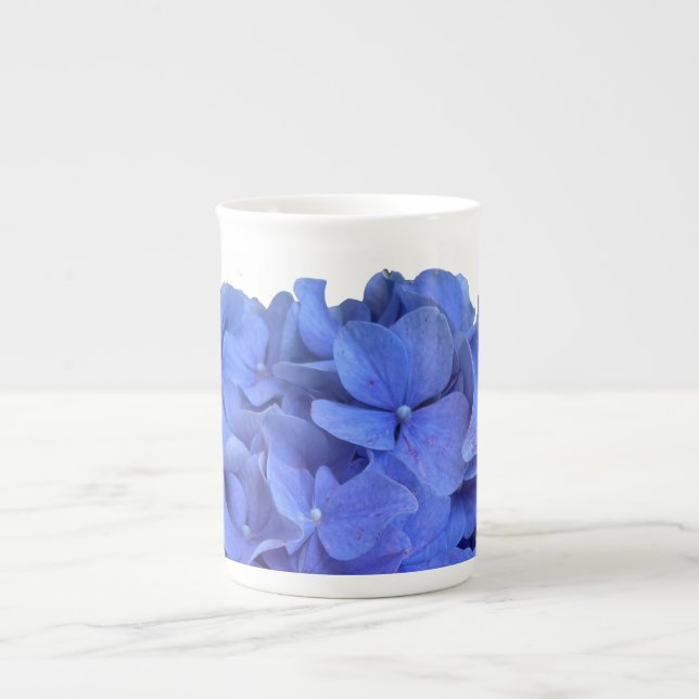 Elegant Blauer Korallenblumen Prozellantasse (Vorderseite)