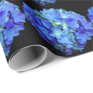 Elegant bläulich blühende Rose Blaue Hydrangeas Geschenkpapier