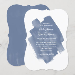 Elégant bleu azur Aquarelle Mariage Invitations