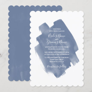 Elégant bleu azur Aquarelle Mariage Invitations