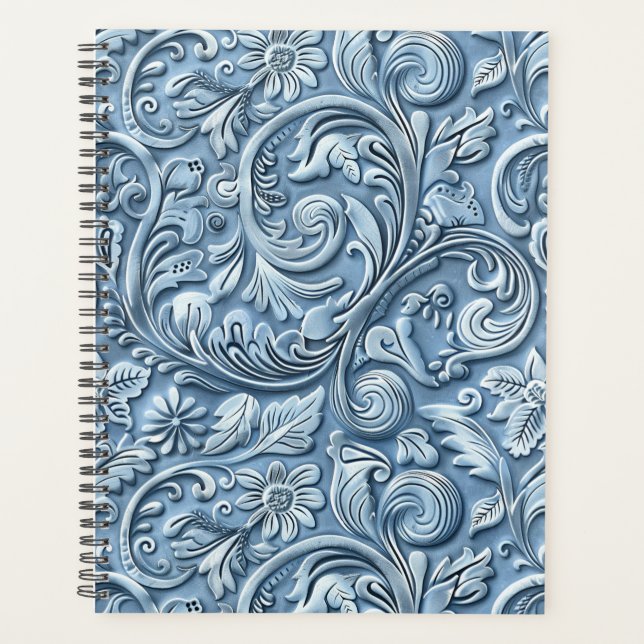 Élégant bleu clair en cuir à outils (Devant)