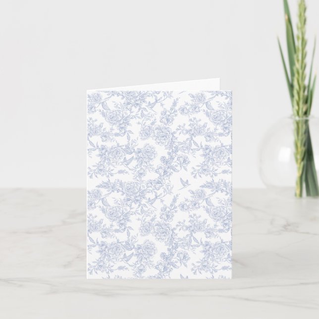 Elégant bleu floral Toile française (Devant)