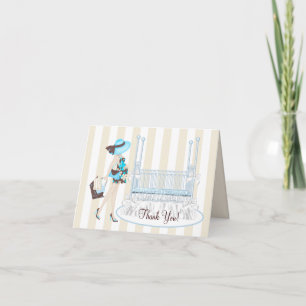 Elégant bleu Turquoise et Merci de Baby shower Bro