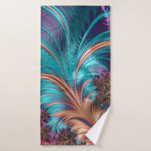 Élégant bleu violet Abstrait Motif en plumes