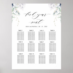 Elegant Bliss, Sitzplan-Schild für die Hochzeit Poster