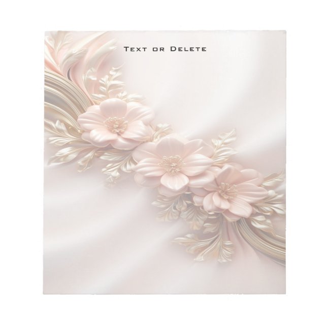 Élégant Bloc-notes floral de pêche orange (Devant)