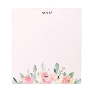 Élégant Bloc-notes rose floral - Faites-le perso