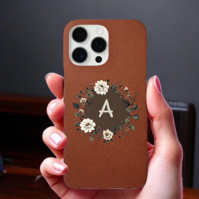 Elegant Blossom Monogram iPhone 16 Pro Max Hülle (Von Creator hochgeladen)