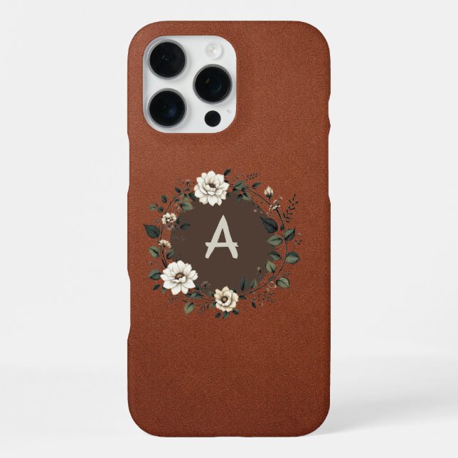 Elegant Blossom Monogram iPhone 16 Pro Max Hülle (Rückseite)