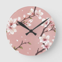 Elegant blossoms Clock Runde Wanduhr