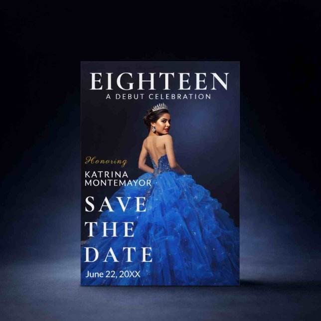 Elegant Blue 18th Save Date (Von Creator hochgeladen)