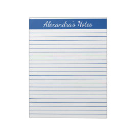 Elegant Blue 8.5x11 Letter Size Personalisiert Notizblock
