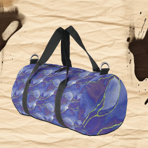 Elegant Blue Abstract mit Purple   Duffle Bag
