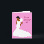 Elegant Blue African American Sister Birthday Card Karte<br><div class="desc">Diese luftige Blumenkarte zeigt eine afroamerikanische Rose mit einem wunderschönen weißen Ziegenkleid. Schicken Sie Ihrer Schwester eine herzliche Karte,  die genau das ausdrückt,  was Sie gewollt haben zu sagen.</div>