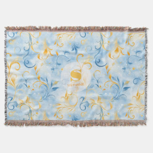 Elegant Blue and Gold Paisley Inspiriert Leaf Decke