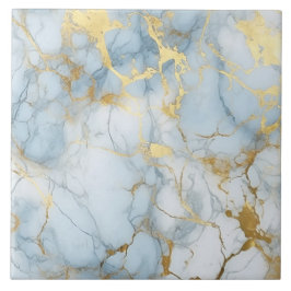 Elegant Blue And White Gold Marble Pattern  Fliese