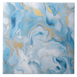 Elegant Blue And White Gold Marble Pattern  Fliese