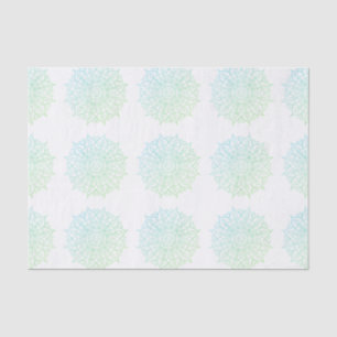 Elegant Blue Aqua Green Ombre Mandala Decoupage Seidenpapier