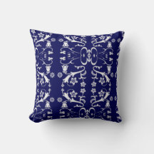 Elegant Blue Batik Pillow