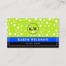 Elegant Blue Black Green Monogram Initial