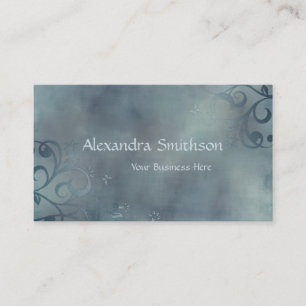 Elegant Blue Blume Swirl Visitenkarte