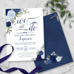 Elegant Blue Boho Rose, die wir noch immer überprü Einladung<br><div class="desc">Dieses wunderschöne Hochzeitsvow-Erneuerungsangebot zeichnet sich durch ein rustikales bohisches Design aus. Handgemalte Aquarelltöne in dustigen Blau-, Marine- und Indigotönen. Der Text lautet "wir tun noch" und ist in eleganter Schrift-Kalligrafie geschrieben. Ein wunderschöner Weg, um Ihre Freunde und Familie einzuladen, an Ihrer Freude teilzunehmen, während Sie Ihre Liebe für einander bekräftigen....</div>