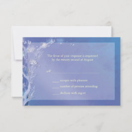Elegant Blue Boho Wedding RSVP Card