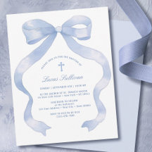 Elegant Blue Bow Baptisse