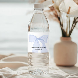 Elegant Blue Bow Birthday