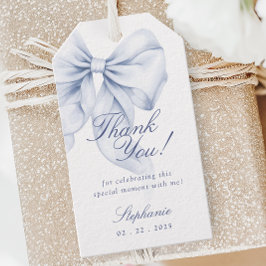 Elegant Blue Bow Brautparty Favor Tag Geschenkanhänger