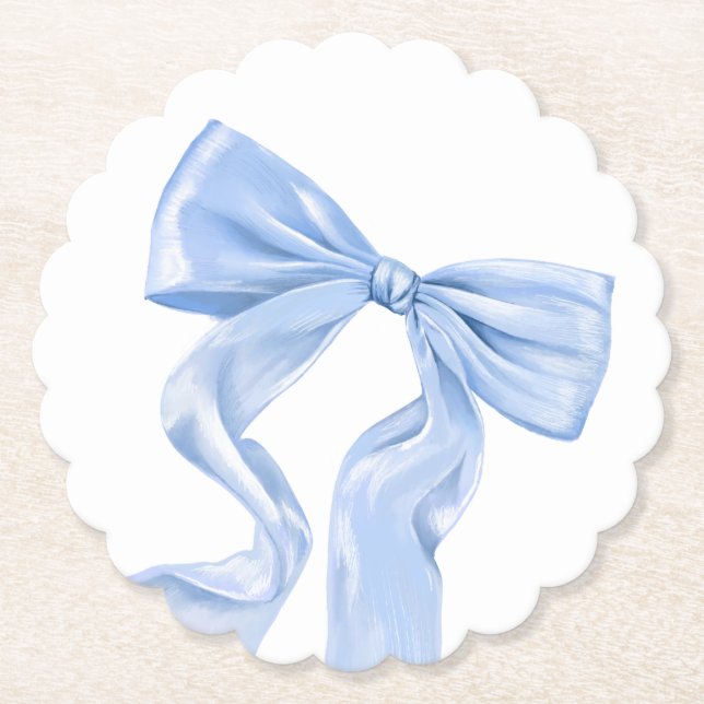 Elegant Blue Bow Coquette Untersetzer (Vorderseite)