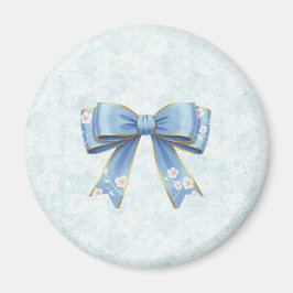 Elegant Blue Bow Engagement Party Invitation Magnet