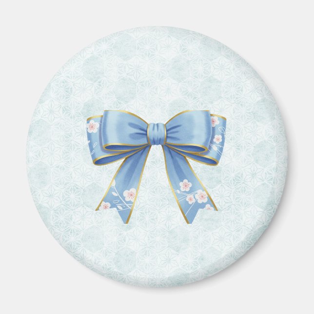 Elegant Blue Bow Engagement Party Invitation Magnet (Vorne)