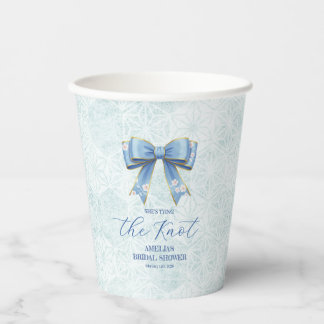 Elegant Blue Bow Engagement Party Invitation Pappbecher