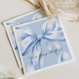 Elegant Blue Bow Paper Napkin Serviette