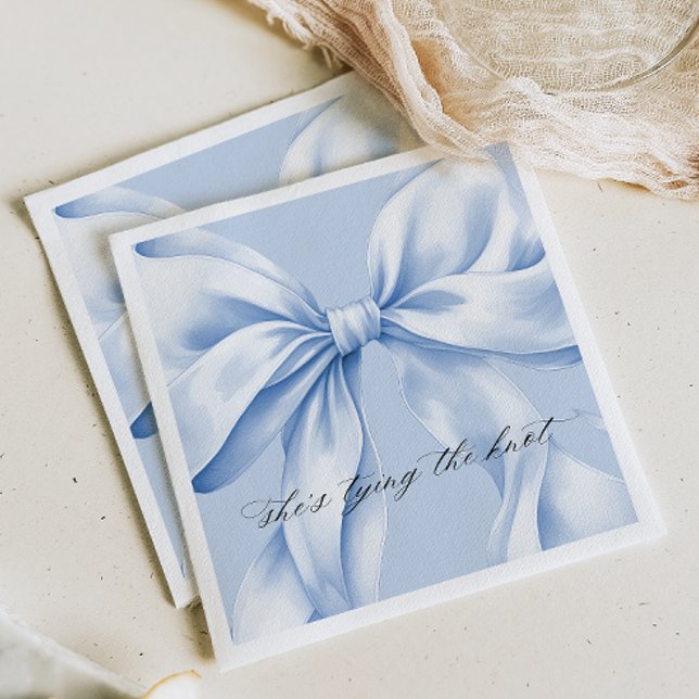 Elegant Blue Bow Paper Napkin Serviette (Von Creator hochgeladen)