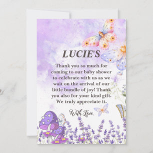 Elegant Blue Butterfly Baby Shower Danke Karte