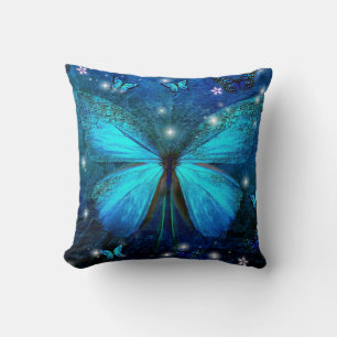 Elegant Blue Butterfly Kissen