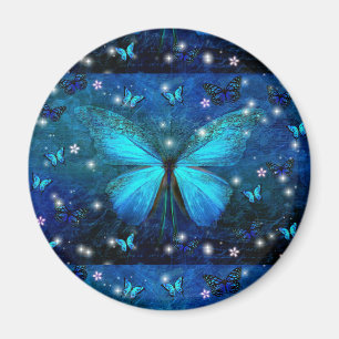 Elegant Blue Butterfly Magnet