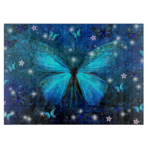 Elegant Blue Butterfly Schneidebrett