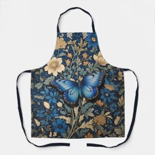 Elegant Blue Butterfly William Morris Inspiriert Schürze