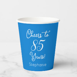 Elegant Blue Cheers to 85 Years 85 th Birthday Pappbecher