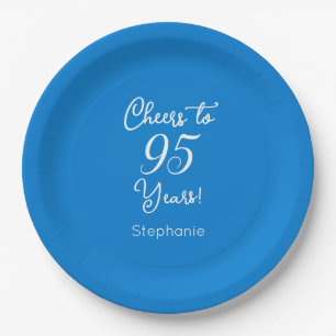 Elegant Blue Cheers zu 95 Jahren 95. Geburtstag Pappteller